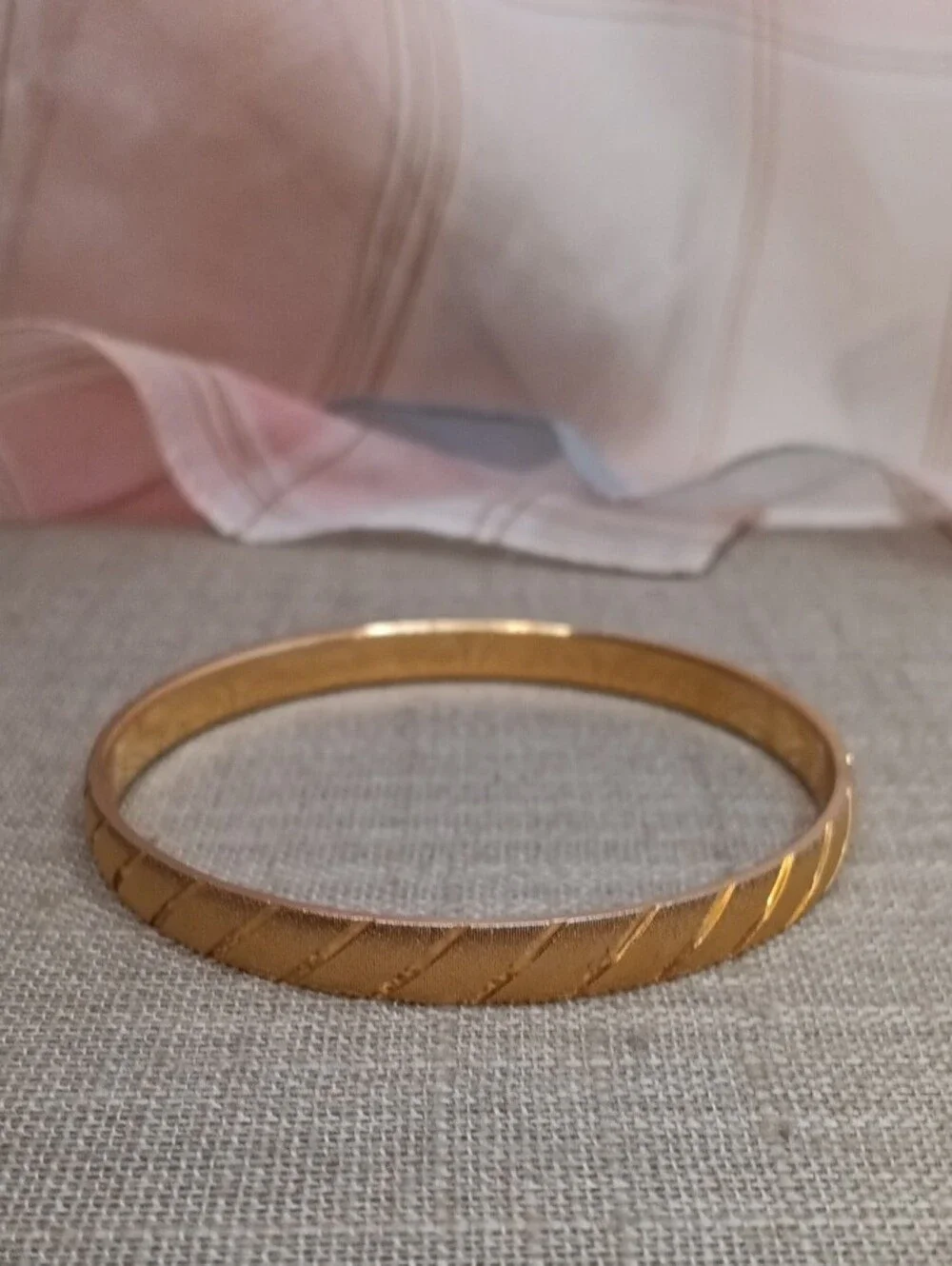 Monet Gold-Tone Diagonal Textured Bangle